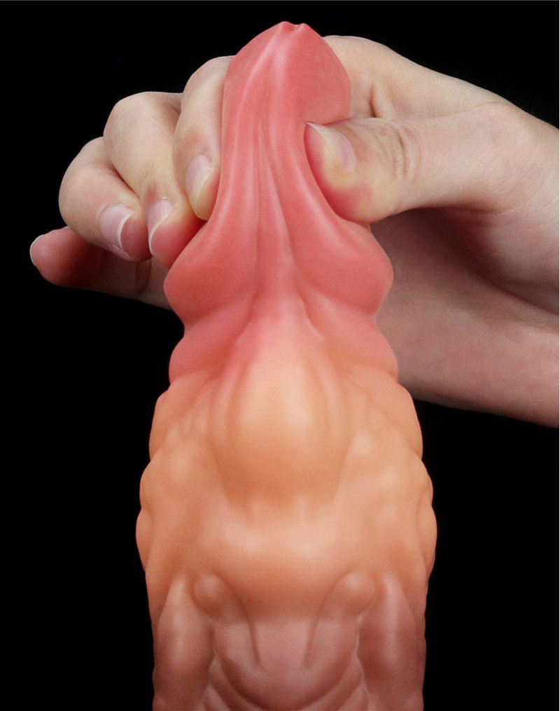 LoveToy - Dildo met Aderen 18 cm - Nude/Bruin - Afbeelding 5