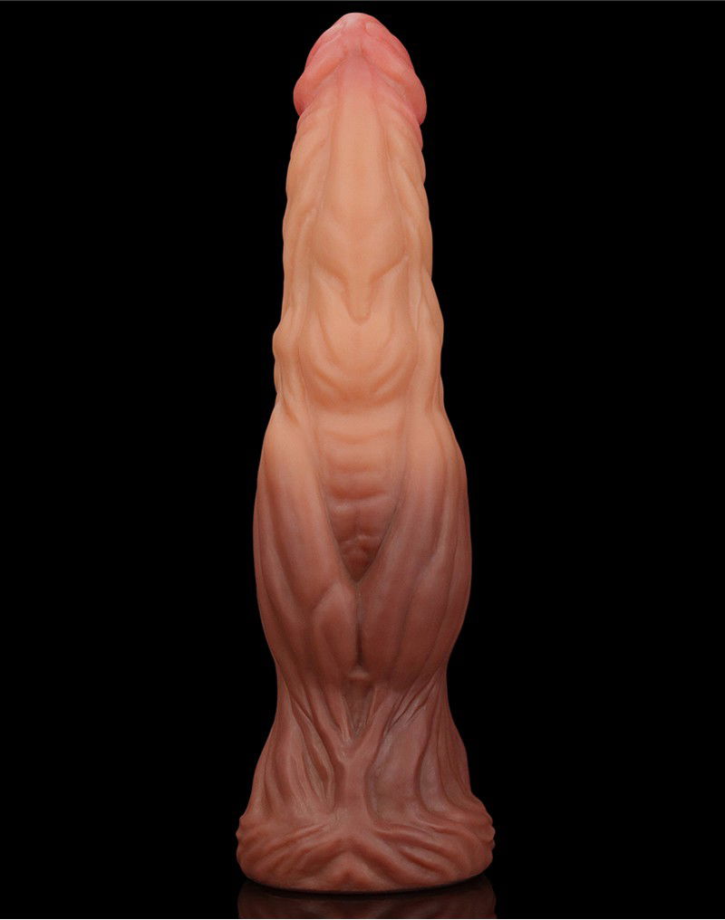 LoveToy - Dildo met Aderen 24.5 cm - Nude/Bruin - Afbeelding 3