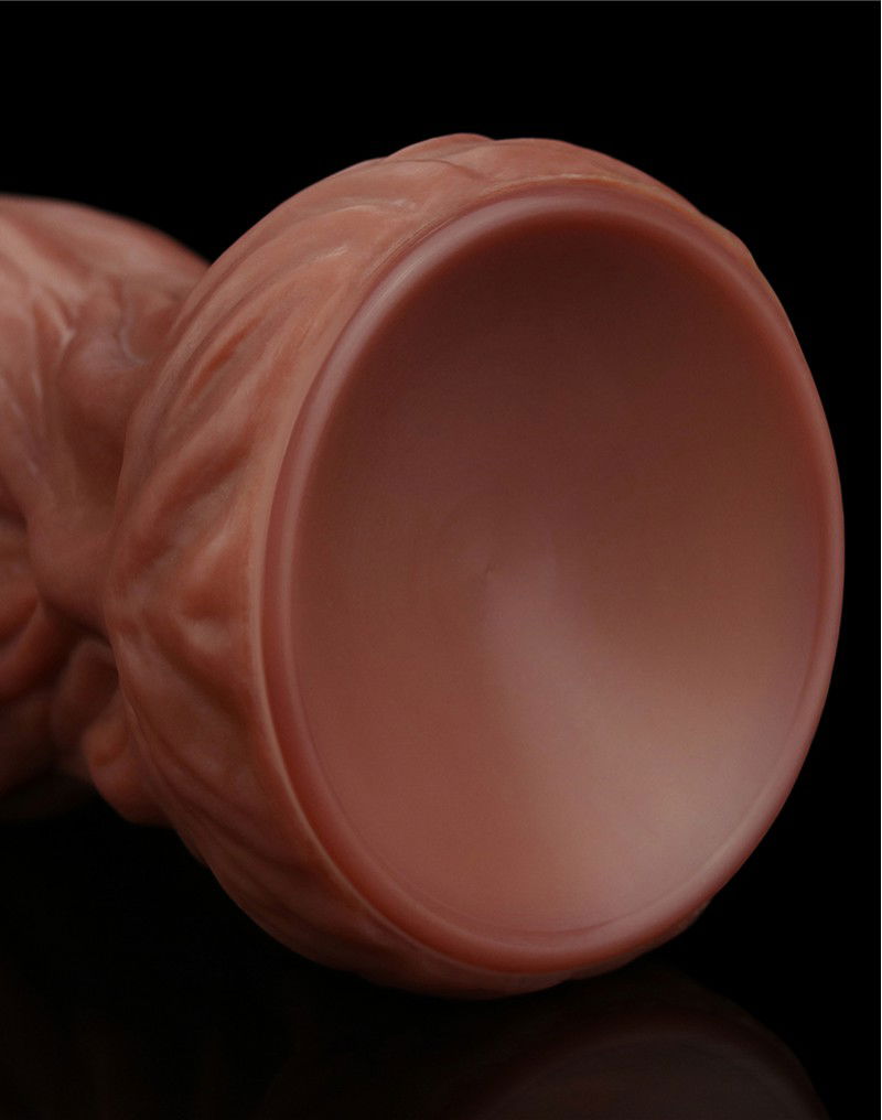LoveToy - Dildo met Aderen 24.5 cm - Nude/Bruin - Afbeelding 4