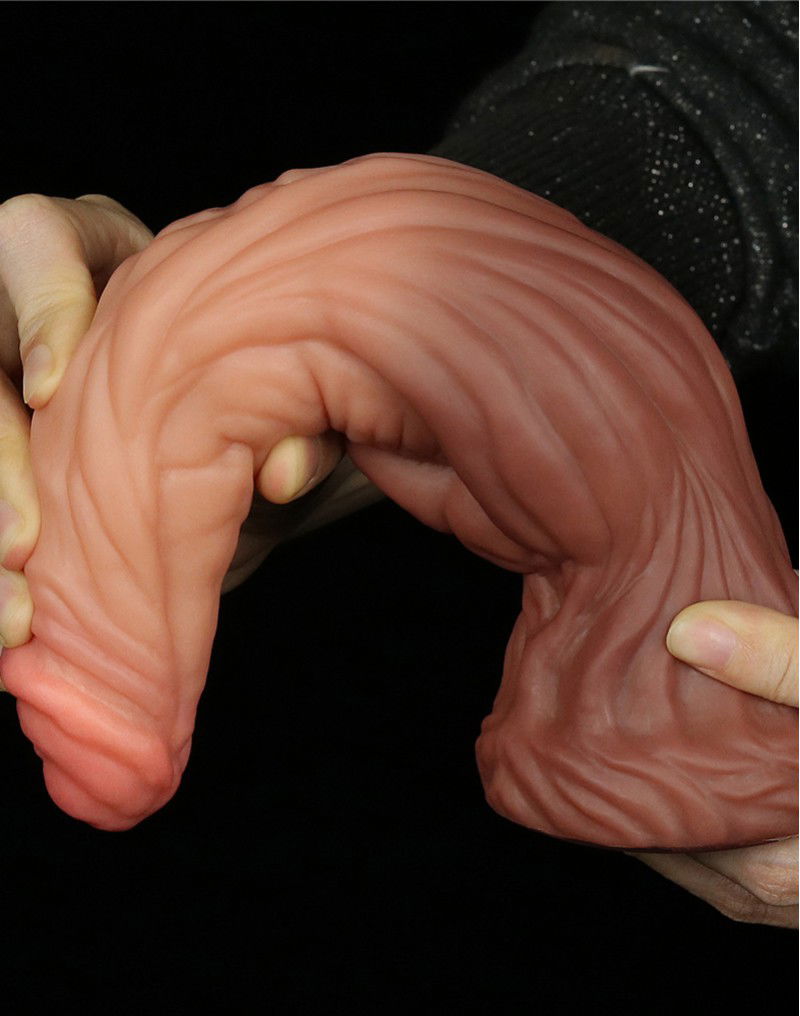 LoveToy - Dildo met Aderen 24.5 cm - Nude/Bruin - Afbeelding 5