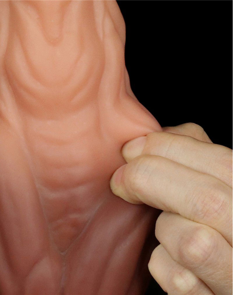 LoveToy - Dildo met Aderen 24.5 cm - Nude/Bruin - Afbeelding 6