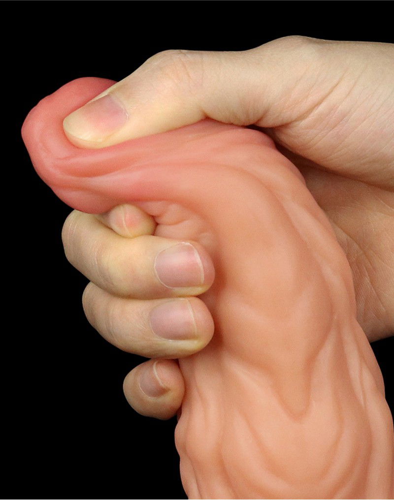 LoveToy - Dildo met Aderen 24.5 cm - Nude/Bruin - Afbeelding 7