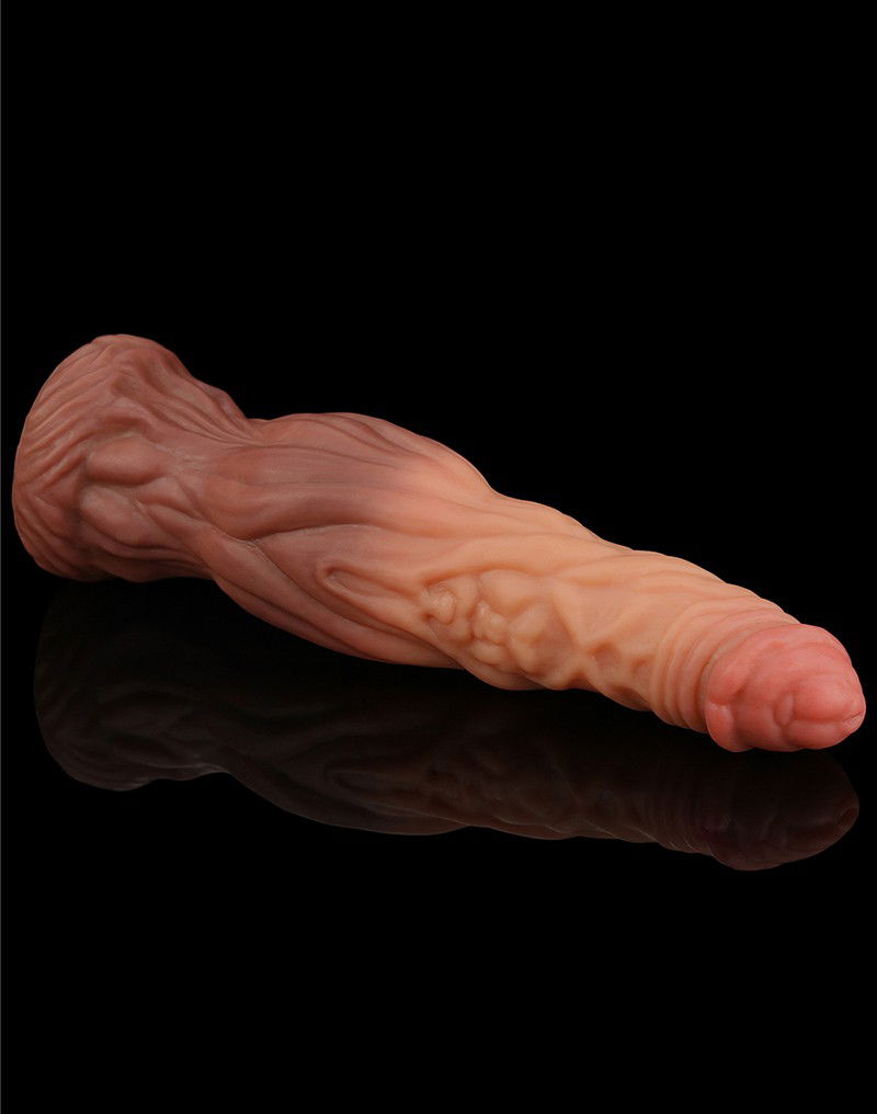 LoveToy - Dildo met Aderen 24.5 cm - Nude/Bruin - Afbeelding 12