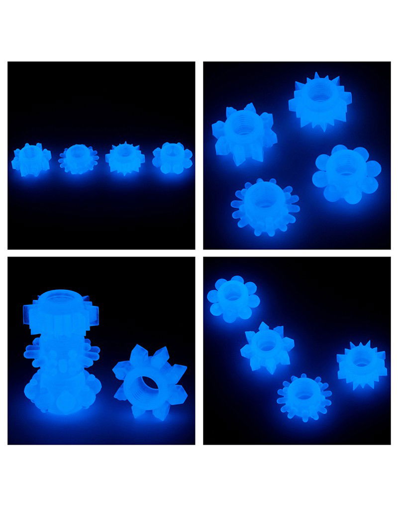 LoveToy Lumino Play 4 Cock Ring Glow in the Dark - Afbeelding 6