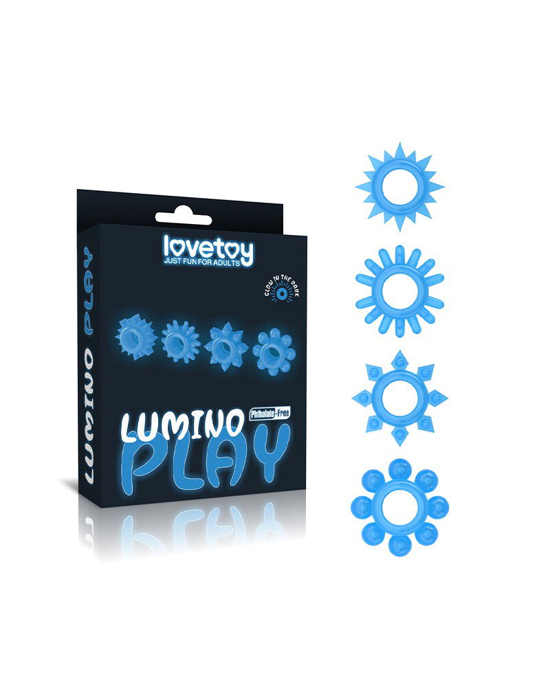 LoveToy Lumino Play 4 Cock Ring Glow in the Dark - Afbeelding 3