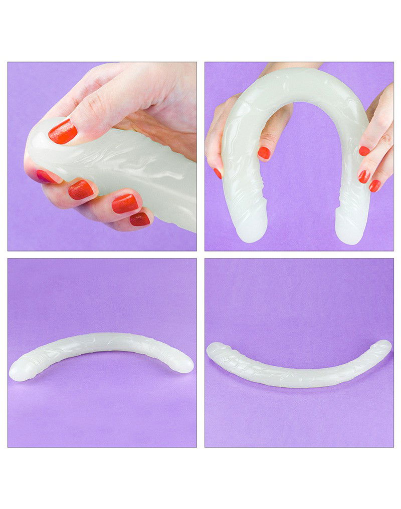 LoveToy Lumino Play Dubbele Dildo 37 cm Glow in the Dark - Afbeelding 5