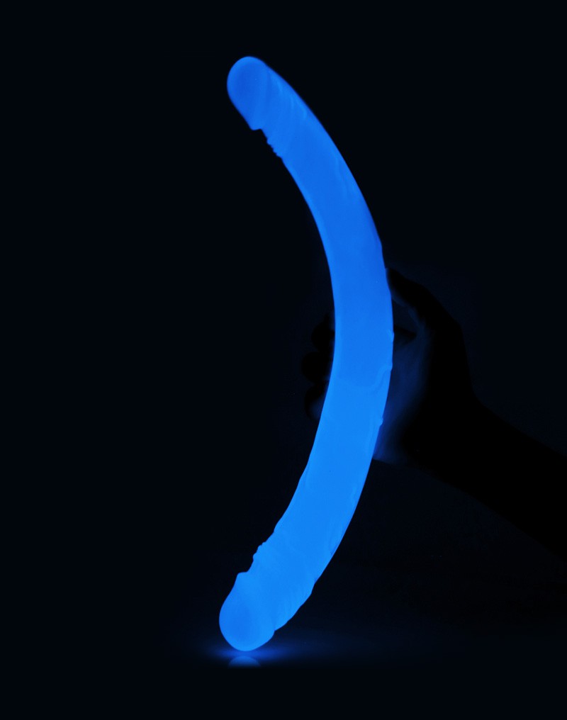 LoveToy Lumino Play Dubbele Dildo 37 cm Glow in the Dark - Afbeelding 4