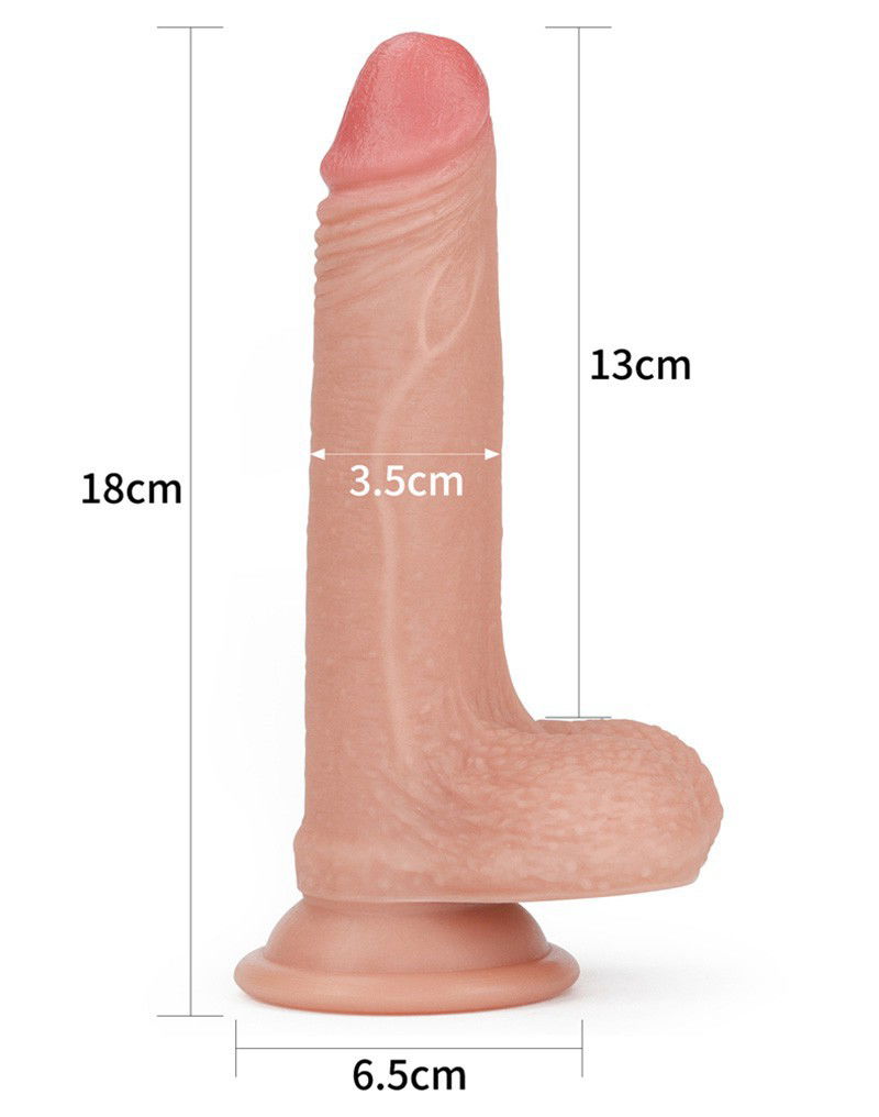 LoveToy - Realistic Dildo 18 cm - Nude - Afbeelding 6