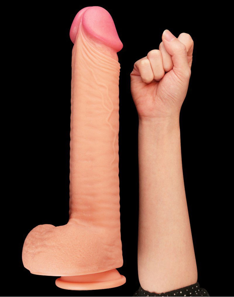LoveToy - Realistic Dildo 30.5 cm - Nude - Afbeelding 2