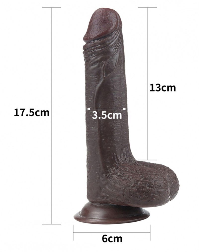 LoveToy - Sliding Skin Dildo 17.5 cm - Zwart - Afbeelding 4