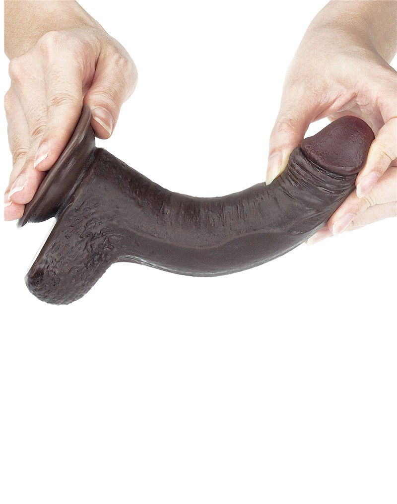 LoveToy - Sliding Skin Dildo 17.5 cm - Zwart - Afbeelding 12