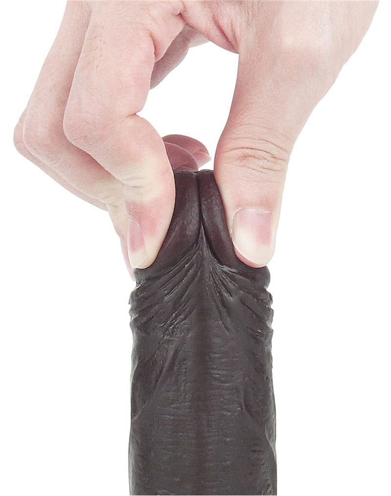 LoveToy - Sliding Skin Dildo 17.5 cm - Zwart - Afbeelding 13