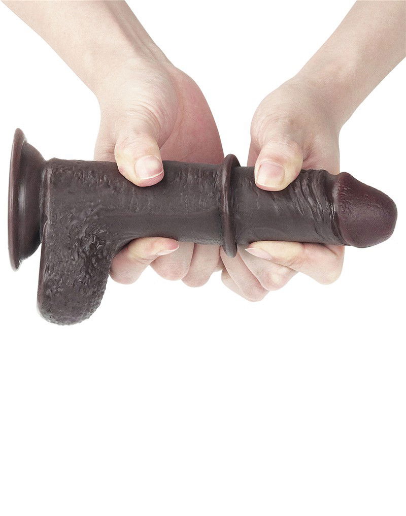 LoveToy - Sliding Skin Dildo 17.5 cm - Zwart - Afbeelding 17
