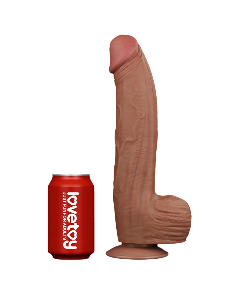 LoveToy - Sliding Skin Dildo 31 cm - Bruin - Afbeelding 12