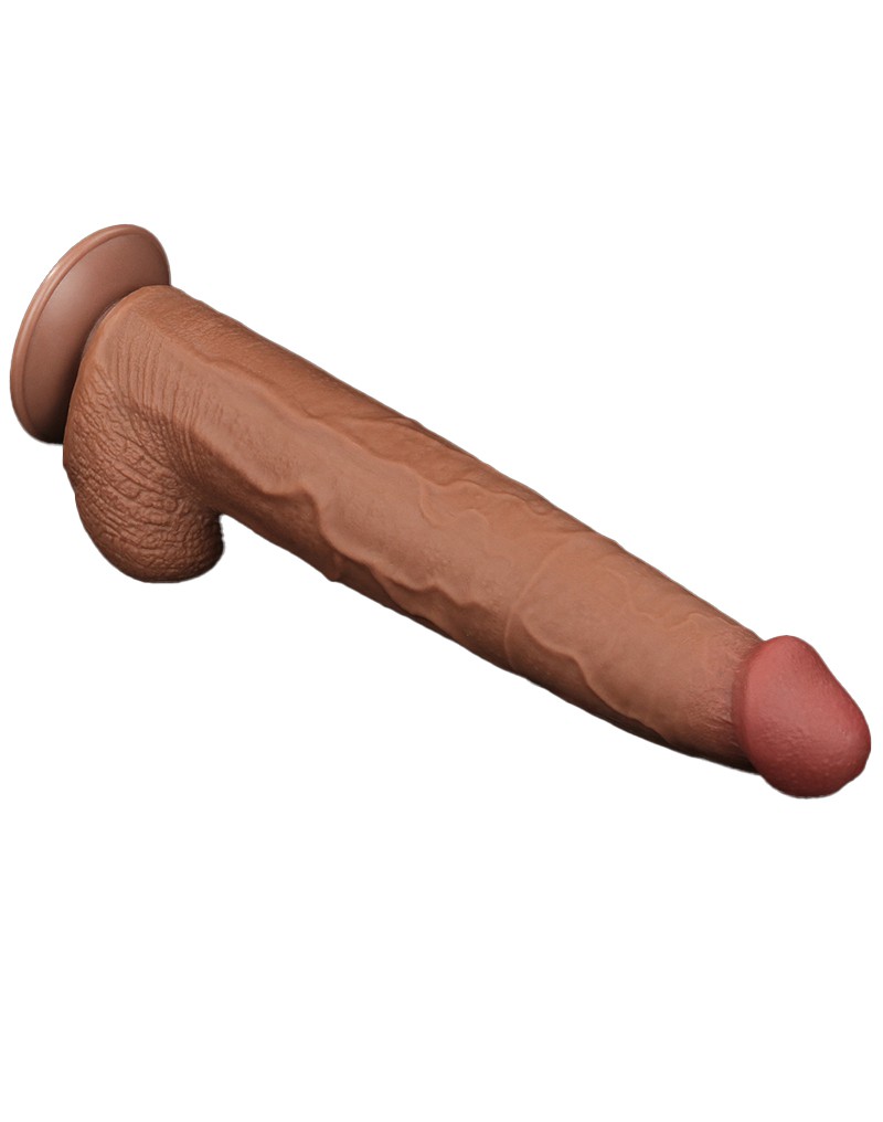 LoveToy - Sliding Skin Dildo 34 cm - Brown - Afbeelding 6