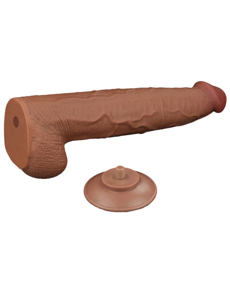 LoveToy - Sliding Skin Dildo 34 cm - Brown - Afbeelding 7