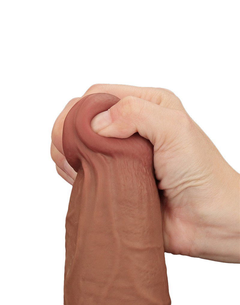 LoveToy - Sliding Skin Dildo 34 cm - Brown - Afbeelding 9