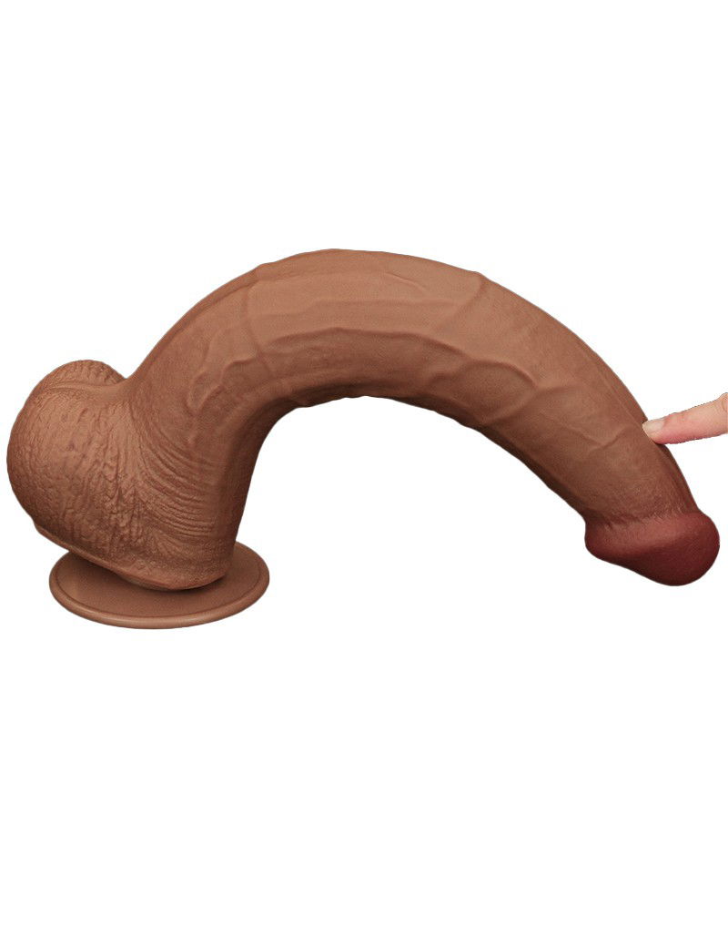 LoveToy - Sliding Skin Dildo 34 cm - Brown - Afbeelding 10