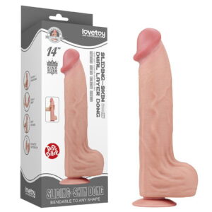 LoveToy Sliding Skin Dildo 36 cm Nude