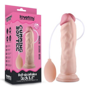 LoveToy – Soft Ejaculation Cock 21 cm – Squirting Dildo – Nude