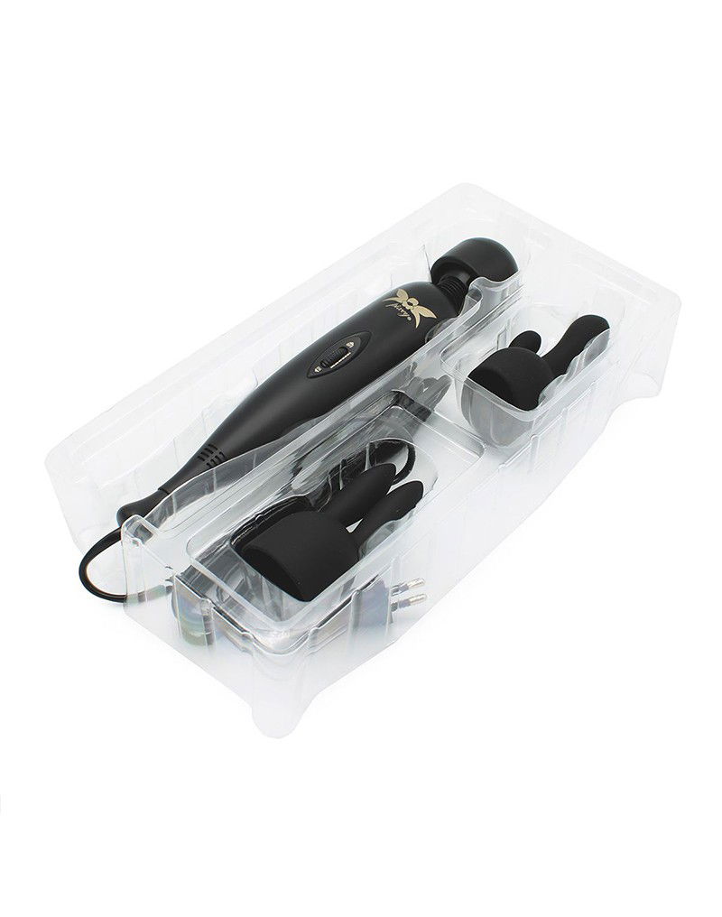 Pixey - Pixey Turbo - Wand Vibrator met 2 Opzetstukken - Zwart - Afbeelding 17