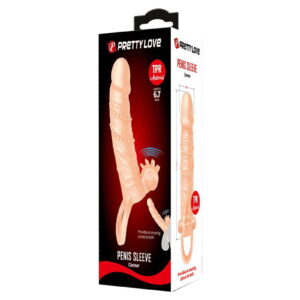 Pretty Love – Connor – Penis Sleeve Vibrator met Clitoris Stimulator – Nude