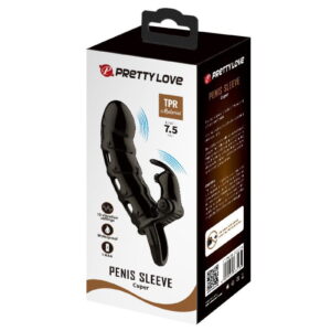 Pretty Love – Cuper – Penis Sleeve + Rabbit Vibrator – Zwart