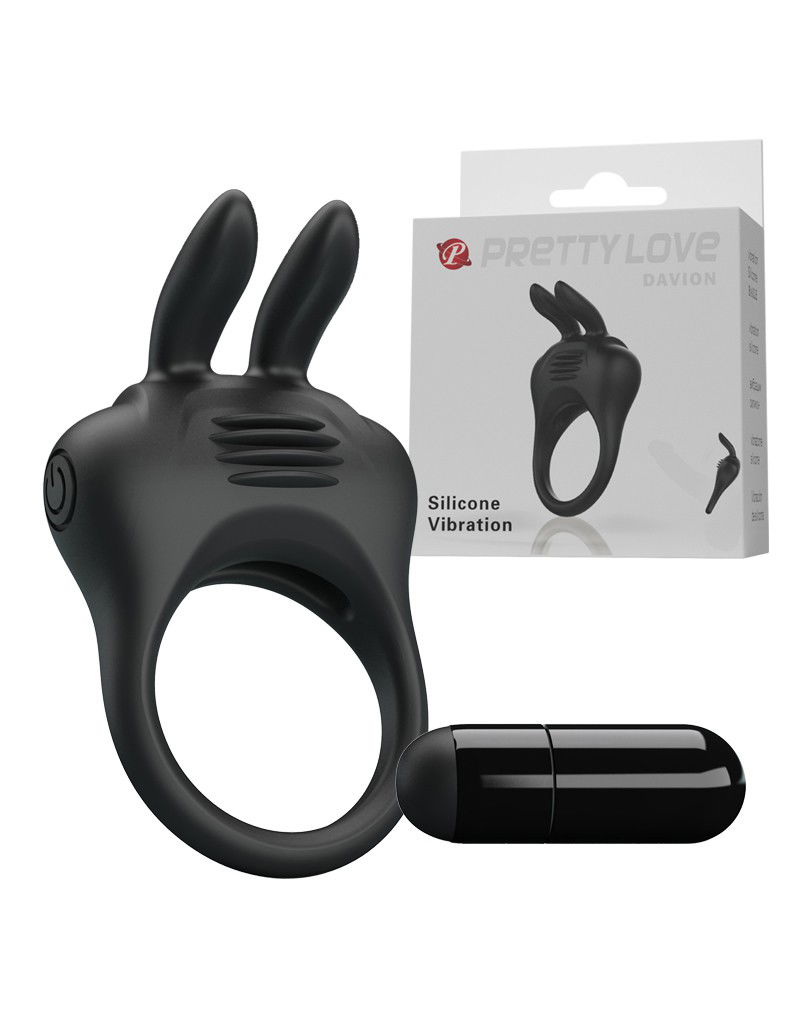 Pretty Love - Davion - Cockring Vibrator - Zwart - Afbeelding 3