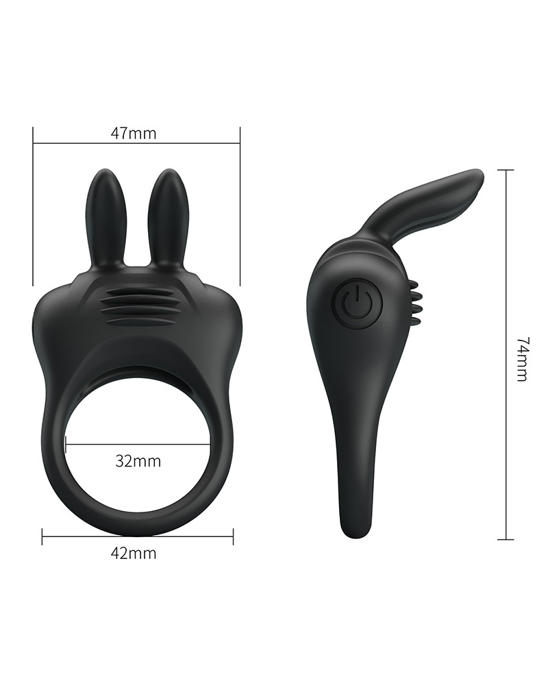 Pretty Love - Davion - Cockring Vibrator - Zwart - Afbeelding 6