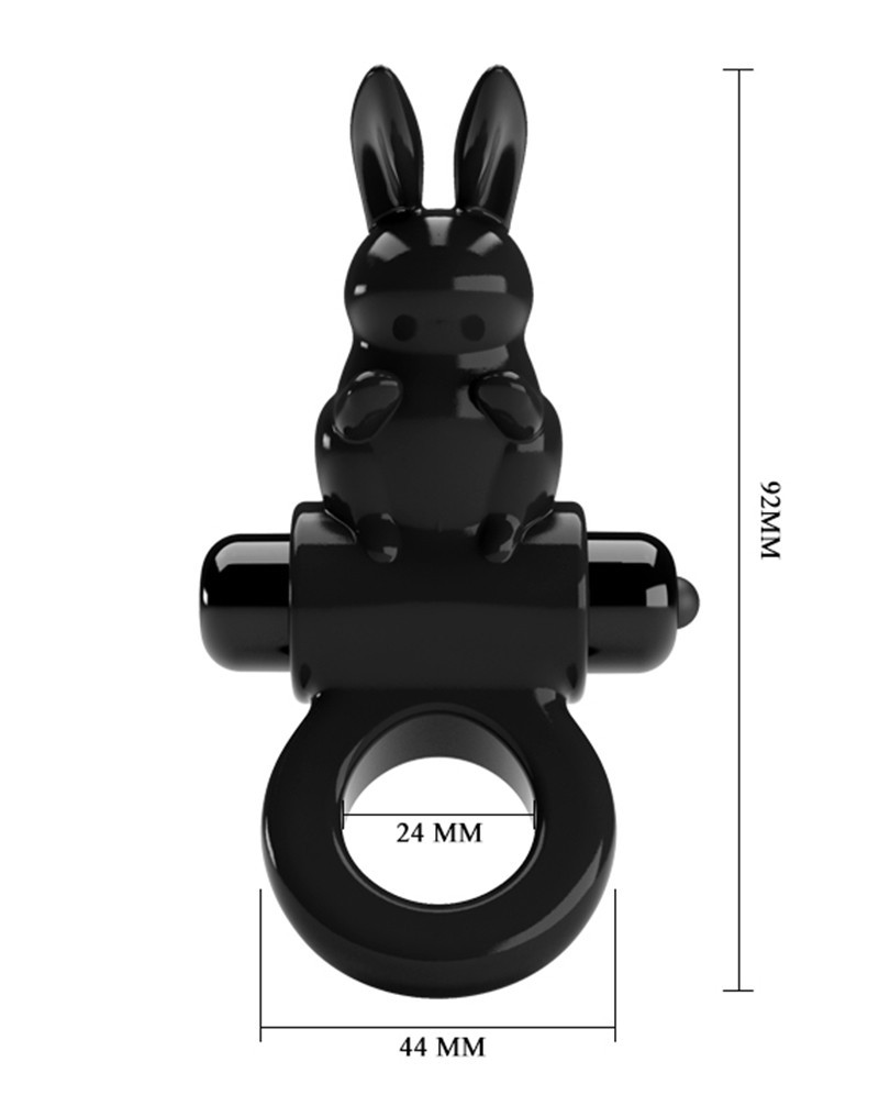 Pretty Love - Exciting Ring - Vibrerende Cockring - Zwart - Afbeelding 7