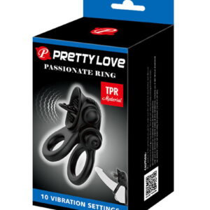 Pretty Love – Passionate Ring – Vibrerende Cockring – Zwart