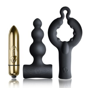 Rocks-Off – Be Mine Set – Cockring, Bullet en Anaal Vibrator – Zwart / Goud