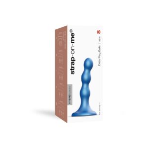 Strap-On-Me – Dildo Plug Balls Maat S – Metallic Blauw