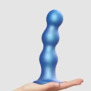 Strap-On-Me – Dildo Plug Balls Maat XXL – Metallic Blauw