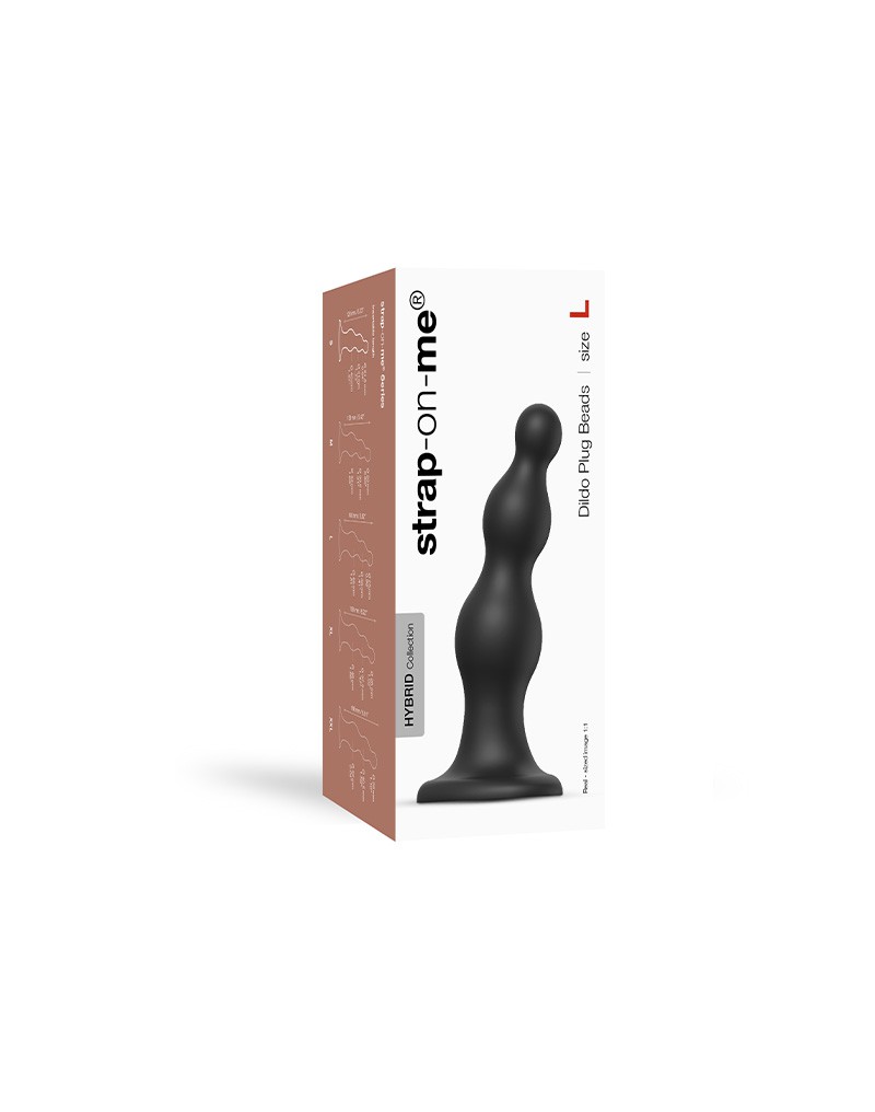 Strap-On-Me - Dildo Plug Beads Maat L - Zwart - Afbeelding 2