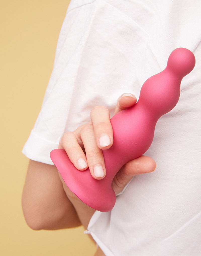 Strap-On-Me - Dildo Plug Beads Maat S - Metallic Roze - Afbeelding 4