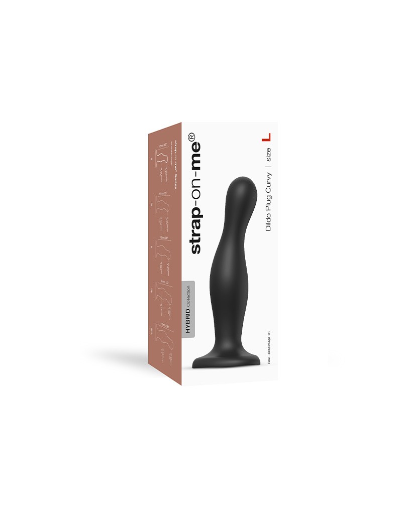 Strap-On-Me - Dildo Plug Curvy Maat L - Zwart - Afbeelding 2