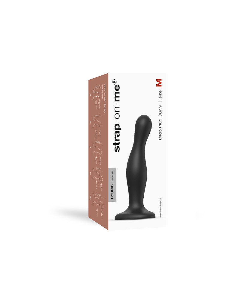 Strap-On-Me - Dildo Plug Curvy Maat M - Zwart - Afbeelding 2