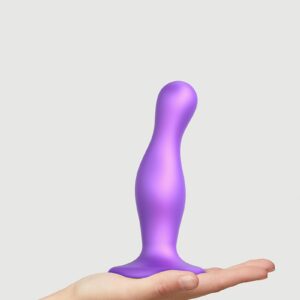 Strap-On-Me – Dildo Plug Curvy Maat M – Metallic Paars