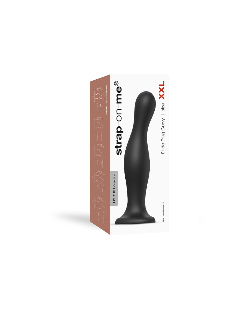 Strap-On-Me - Dildo Plug Curvy Maat XXL - Zwart - Afbeelding 2