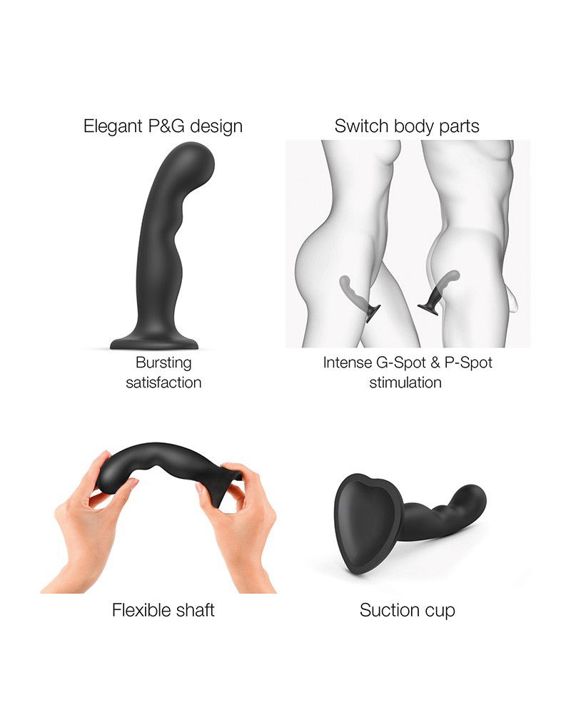 Strap-On-Me - Dildo Plug P&G Maat M - Zwart - Afbeelding 3
