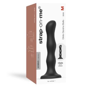 Strap-On-Me – Geisha Balls – Dildo met Roterende Ballen Maat M – Zwart