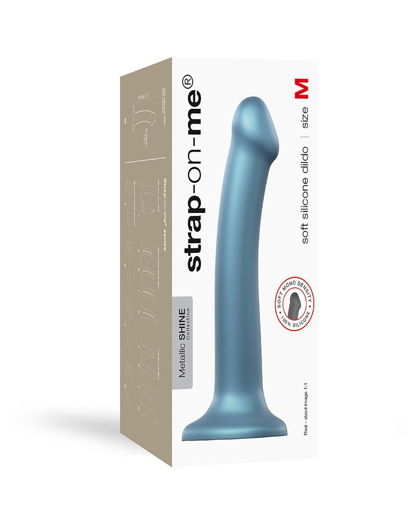 Strap-on-Me Mono Density Dildo Blue Metallic M - Afbeelding 2