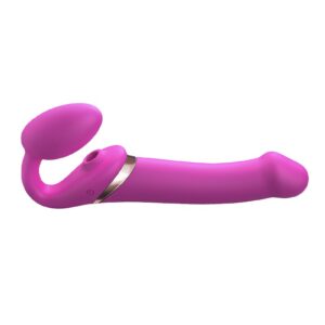 Strap-On-Me – Multi Orgasm – Strap-On Vibrator met Lik Stimulator Maat L – Roze