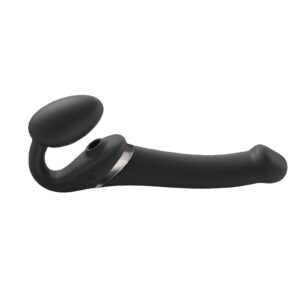 Strap-On-Me – Multi Orgasm – Strap-On Vibrator met Lik Stimulator Maat M – Zwart