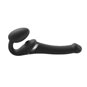 Strap-On-Me – Multi Orgasm – Strap-On Vibrator met Lik Stimulator Maat S – Zwart