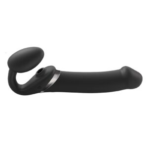 Strap-On-Me – Multi Orgasm – Strap-On Vibrator met Lik Stimulator Maat XL – Zwart
