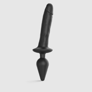Strap-On-Me – Realistische Switch Plug-In – 2-in-1 Dildo & Butt Plug Maat XXL – Zwart