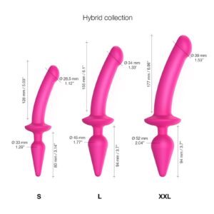Strap-On-Me – Semi-Realistische Switch Plug-In – 2-in-1 Dildo & Butt Plug Maat L – Roze