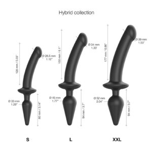 Strap-On-Me – Semi-Realistische Switch Plug-In – 2-in-1 Dildo & Butt Plug Maat XXL – Zwart